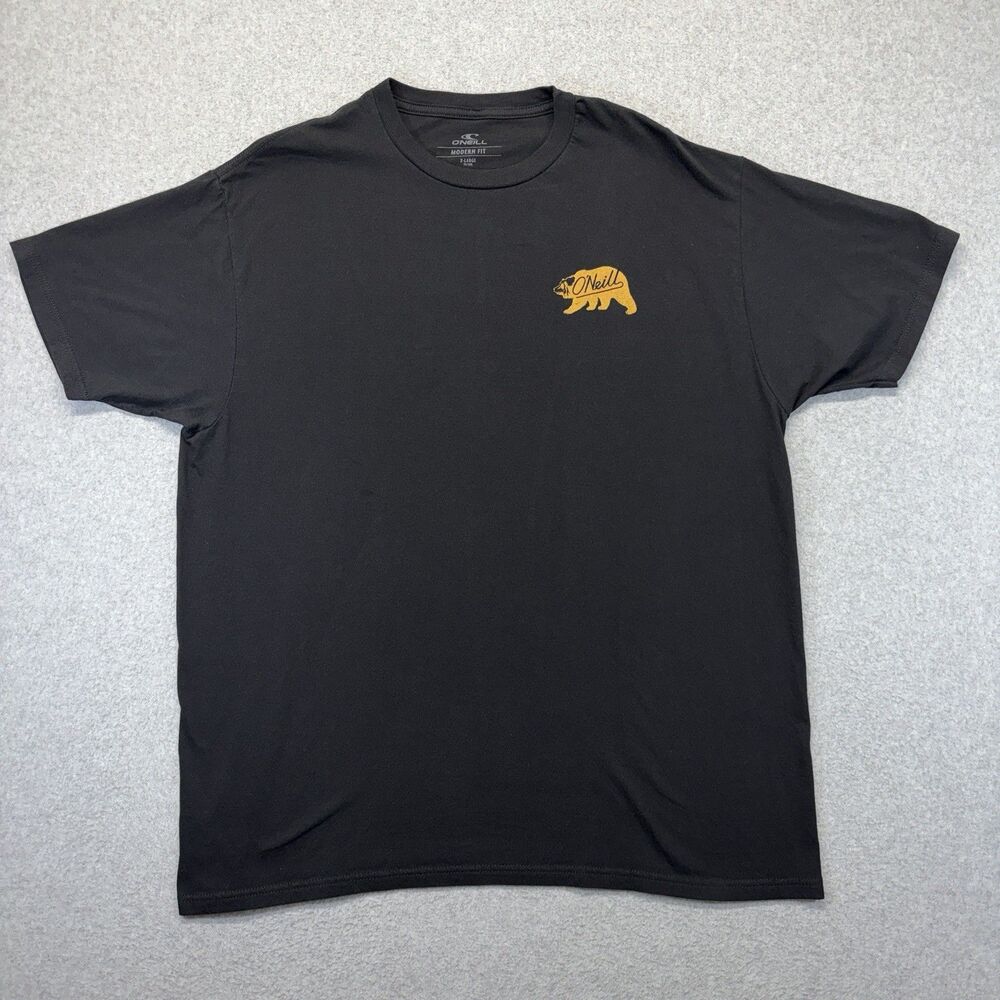 O’Neill California Republic T-Shirt Men’s XL Black Bear Graphic Front Back